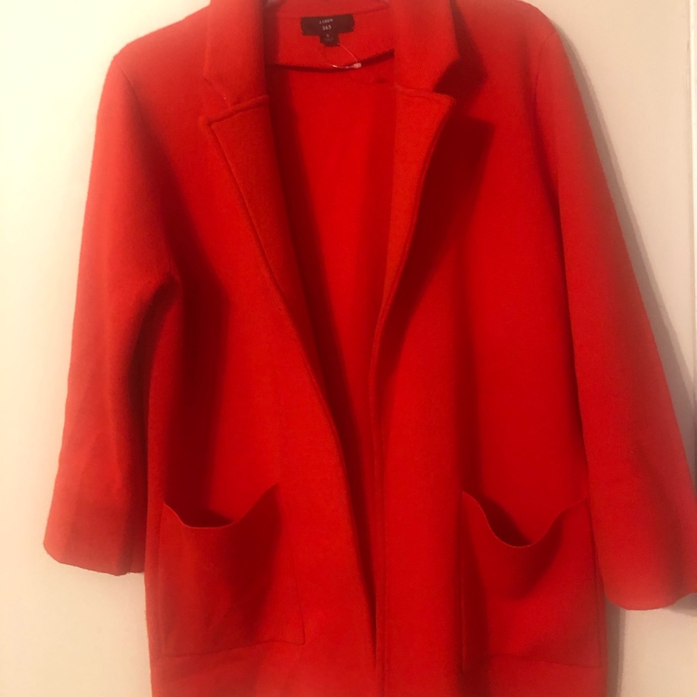 J crew cardigan orange 3/4 sleeve
